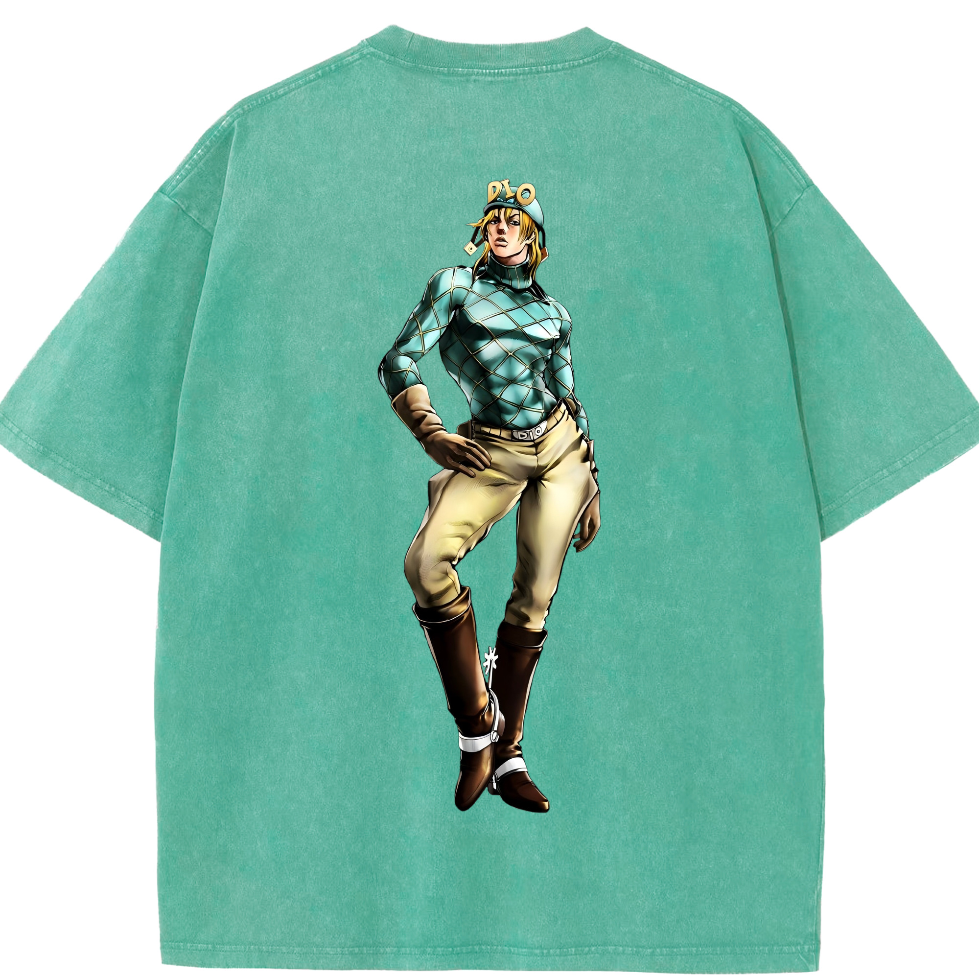 （画像用） ジョジョの奇妙な冒険 ディオ?ブランドー JoJo's Bizarre Adventure Dio Brando 綿100% ヴィンテージ風 半袖Tシャツ（背面プリント）